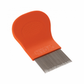 Nyda Metal Lice Comb Fine-Toothed Orange and Gray Head Lice and Nit Removal