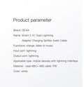 Devia 2-in-1 Lightning Adapter Splitter for Dual Charging and Audio