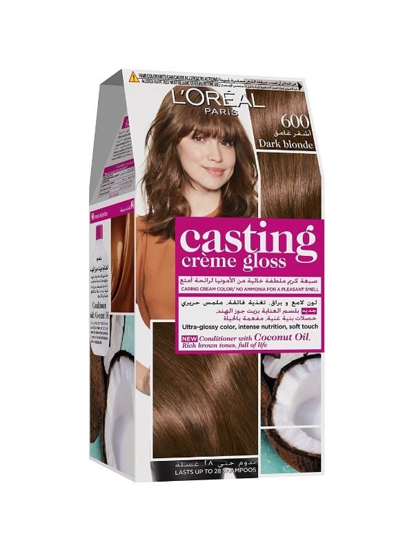 Blonde Hair Dye Dark Blonde 600 Ammonia-Free L'Oreal Paris Casting Creme Gloss