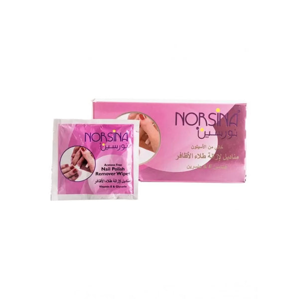 Norsina Nail Polish Remover Wipes, Vitamin E and Glycerin, 1 Pack