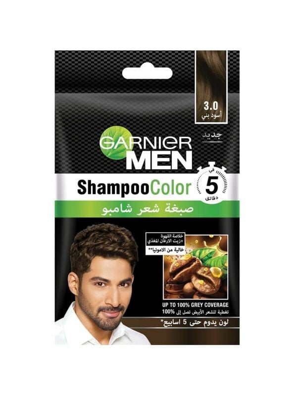 Black Hair Dye Shampoo 3 in 1 Black Brown 3.0 Garnier 1 Pack
