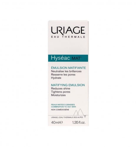 Uriage Hyseac Moisturizing Emulsion, Oil-Free Cream for Oily and Acne-Prone Skin 40ml