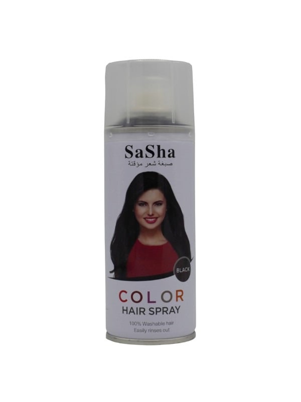 Temporary Hair Color Spray Black Instant Coverage Sasha 130ml