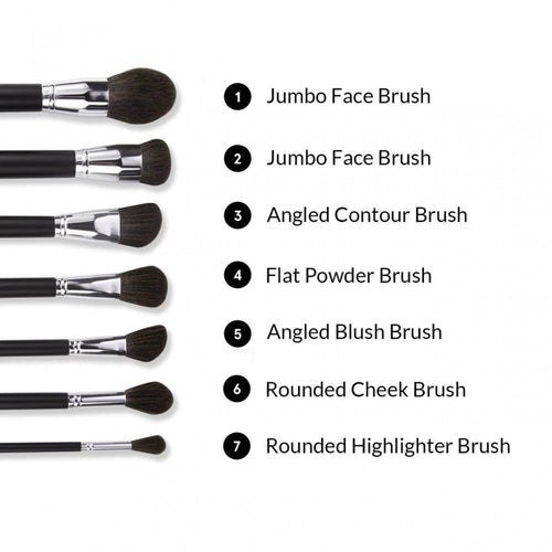 Vegan Makeup Brush Set 7-Piece Synthetic Bristles BH Cosmetics