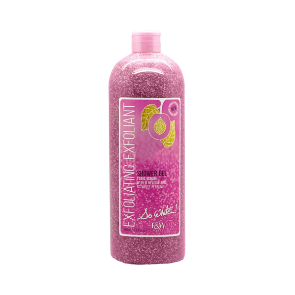 Fair & White Exfoliating Shower Gel, Brightening Cleanser, 940ml