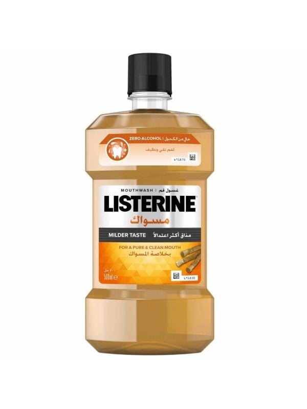 Listerine Miswak Mouthwash 500ml Alcohol-Free Fresh Breath