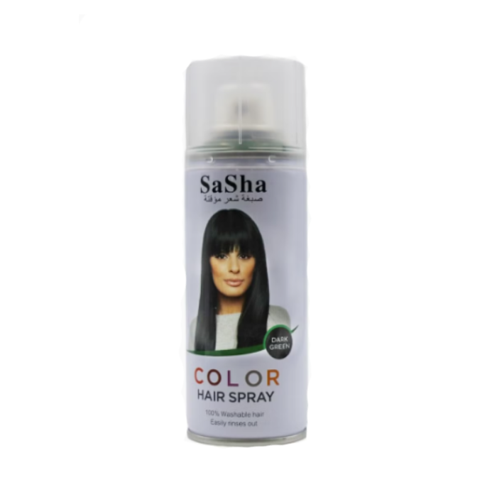 Sasha Temporary Hair Color Spray, Dark Green, 130ml