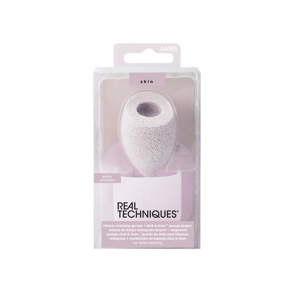 Real Techniques Miracle Cleansing Sponge with Stick and Storage Case