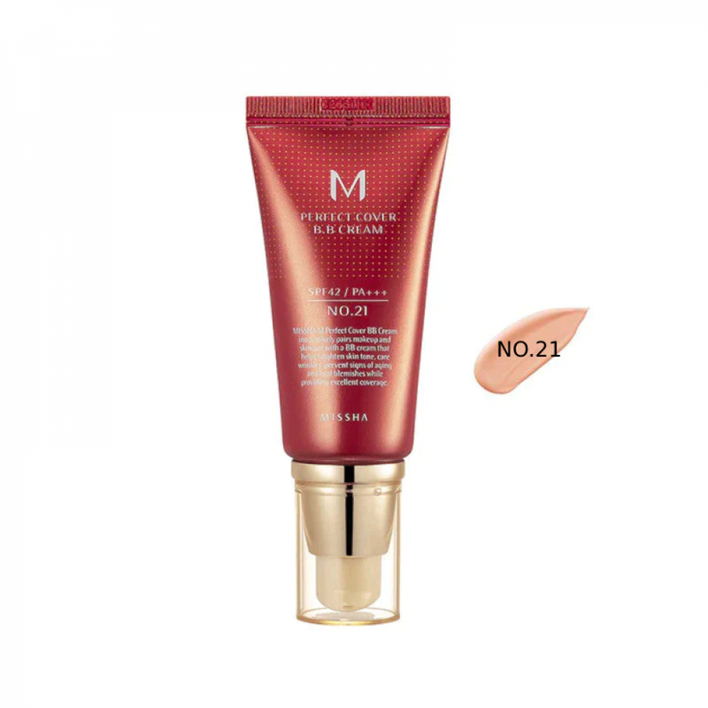 Missha Perfect BB Cream SPF 42+ in 21 Light Beige, Medium to Full Coverage