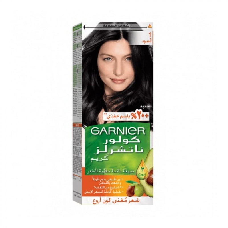 Garnier Hair Color Black 1 with Olive & Avocado Oil, Gray Coverage, 112ml