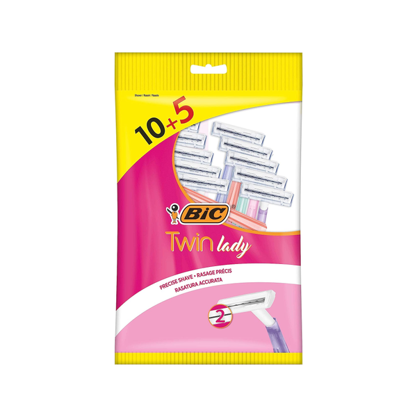Bic Twin Lady Disposable Razor 2-Blade 15 Count