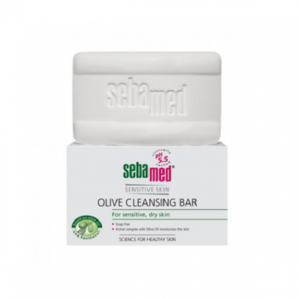 Sebamed Olive Cleansing Soap, pH 5.5, Olive Oil, Silk Protein, 150g