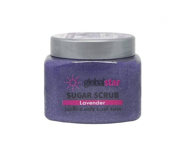 Global Star Lavender Sugar Scrub, Face and Body Exfoliator, 500g