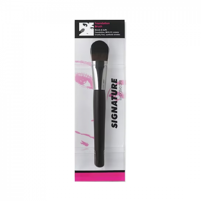 Basicare Signature Metal Makeup Brush Synthetic Bristles Liquid Foundation