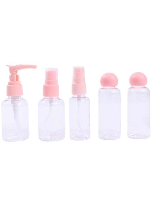 Loveme Beauty Travel Empty Containers Set - 5 Pieces - Pink