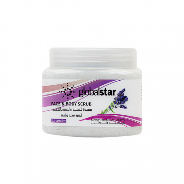Globalstar Lavender Face and Body Scrub for Exfoliation, 500ml