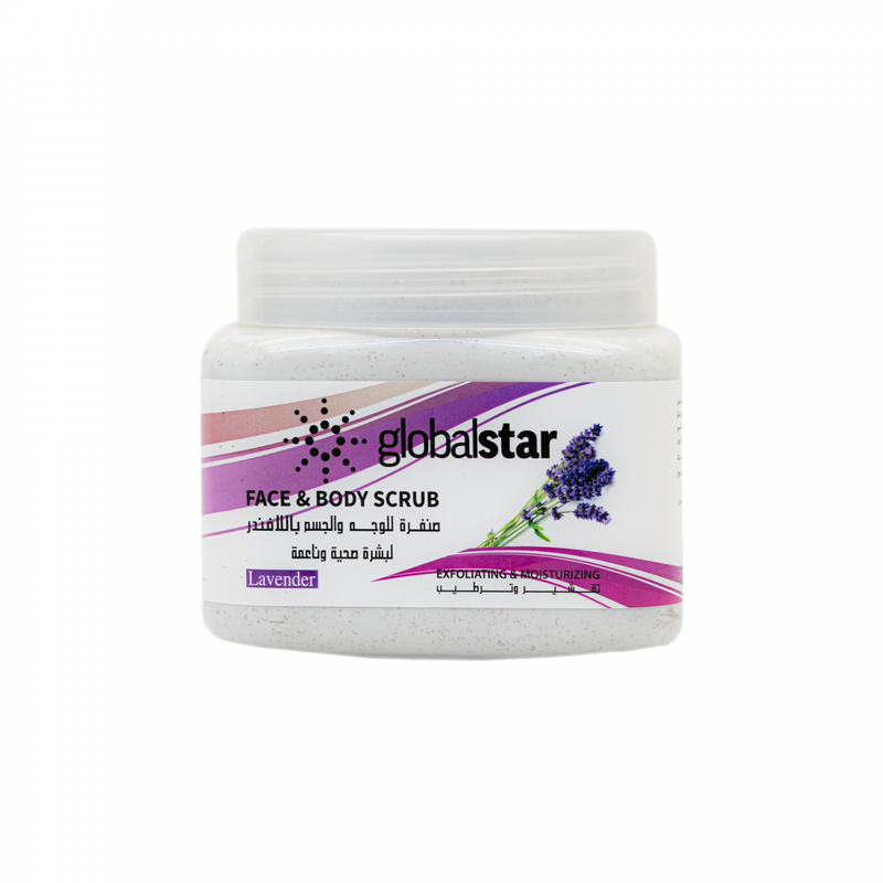 Globalstar Lavender Face and Body Scrub for Exfoliation, 500ml
