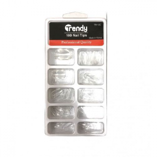 Trendy Nails Artificial Nail Set Transparent 100 Pieces