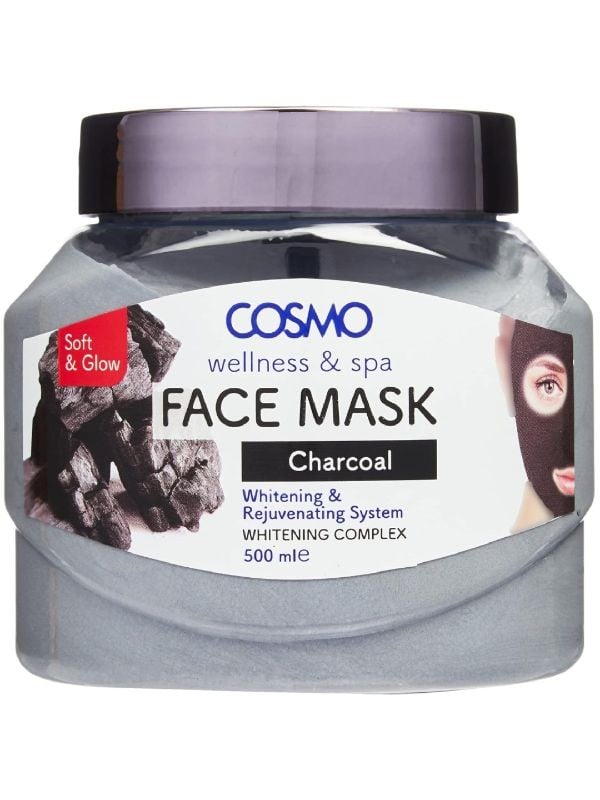 Cosmo Charcoal Facial Mask, 500 ml - Detoxifies and Purifies