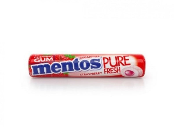 Mentos Pure Fresh Strawberry Gum Long-Lasting Flavour Fresh Breath 9 Pieces