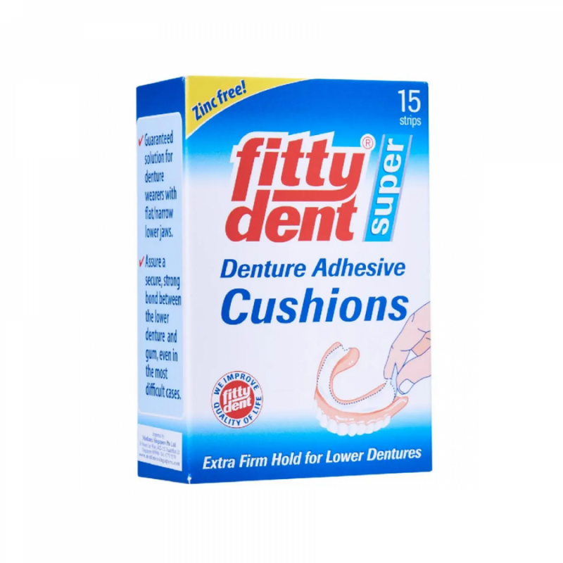 Denture Adhesive Strips Secure Hold Waterproof 15 Pack Fitty Dent