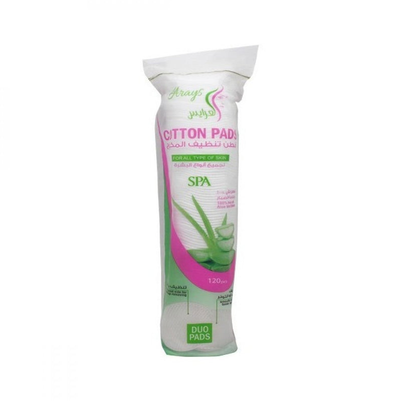 Al Arayes Makeup Remover Cotton Pads with Aloe Vera, 120 Count