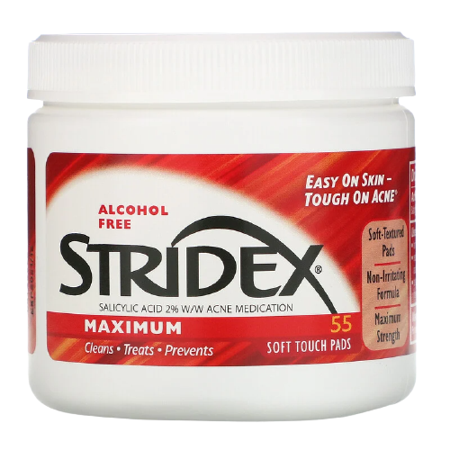 Stridex Facial Pads Acne Treatment Salicylic Acid 2% 55 Count
