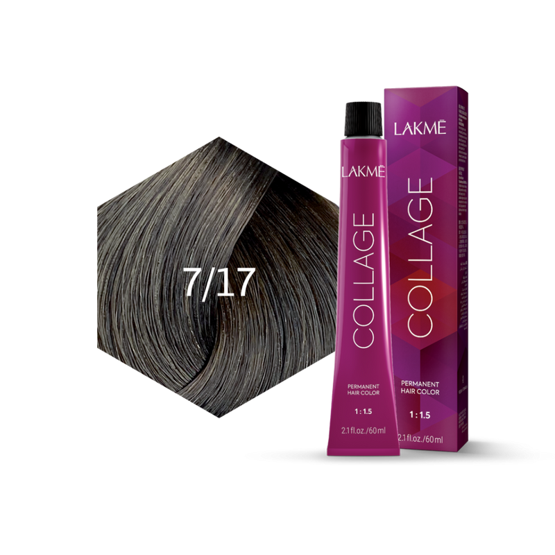Blonde Hair Dye Permanent Medium Ash Lakme 7/17 100ml
