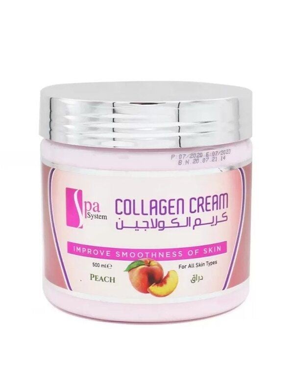 Collagen Face Cream Moisturising Peach Scented Spa System 500ml