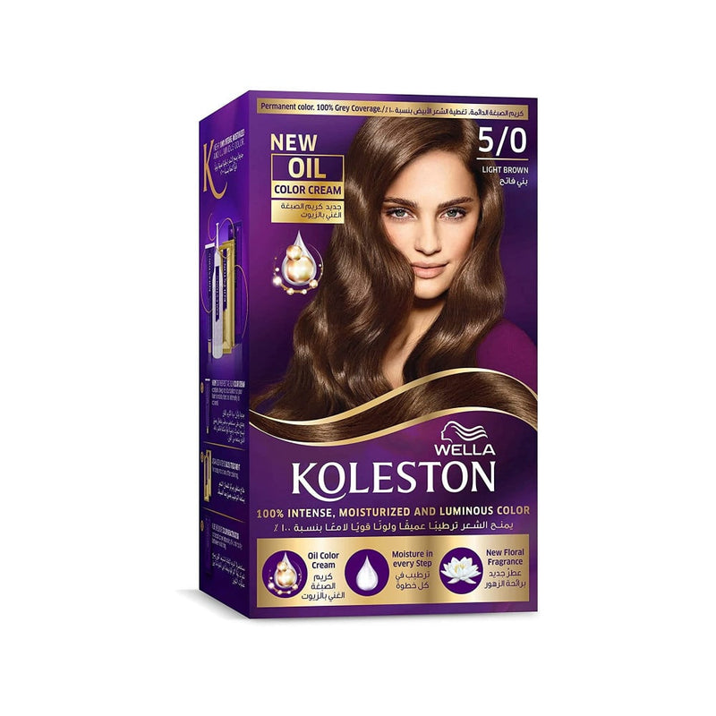 Wella Koleston Hair Dye 5/0 Light Brown Cream, 142ml
