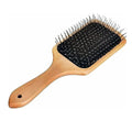 Hair System Hair Brush with Iron Bristles and Wooden Handle