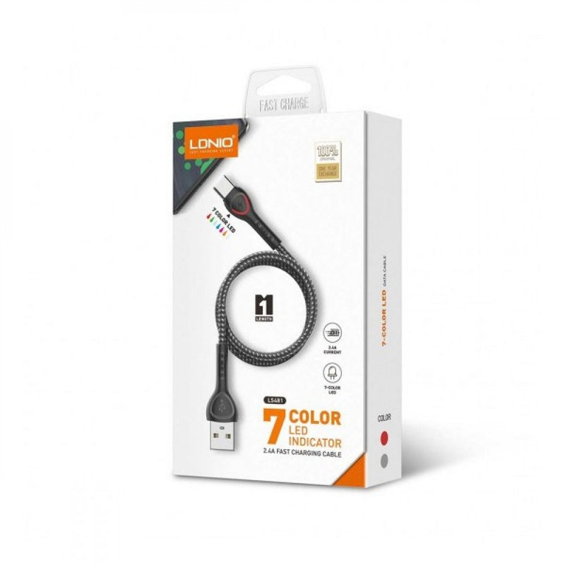 Charging Cable Anti-Cut Durable Design LDNIO LS481 1 Piece