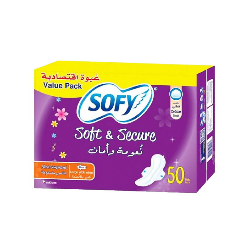 Best Sanitary Pads With Wings Large Absorbency Sofy 50 Count