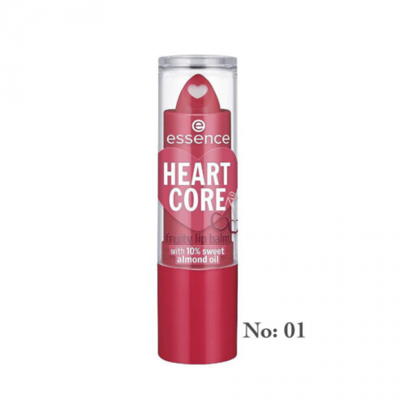 Essence Heart Core Fruity Lip Balm, Crazy Cherry 01, 10% Sweet Almond Oil, 3g
