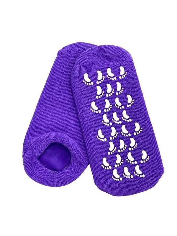 Spa System Moisturizing Gel Foot Socks for Soft Feet - Purple