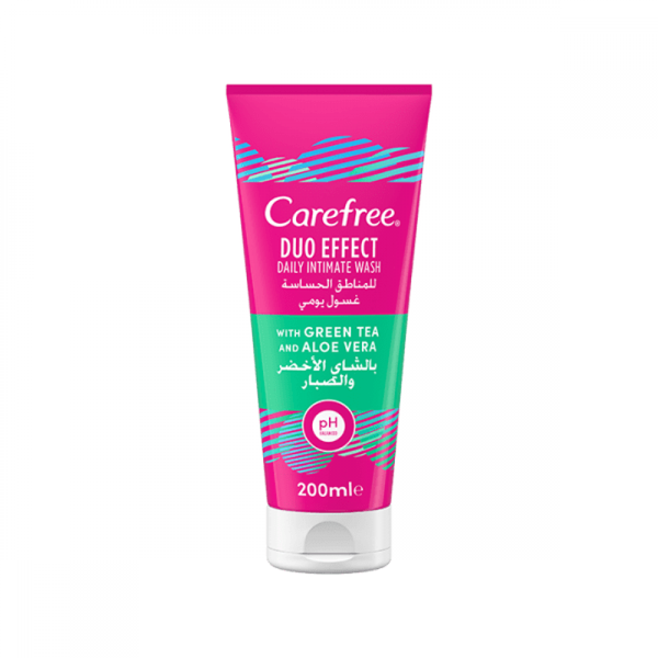 Carefree Dual Action Intimate Wash Green Tea & Aloe Vera 200ml