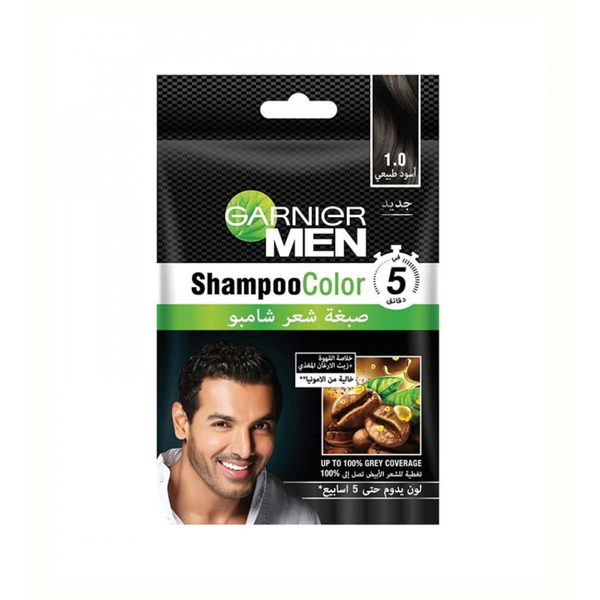 Black Hair Shampoo Natural Colouring for Men Garnier 112ml