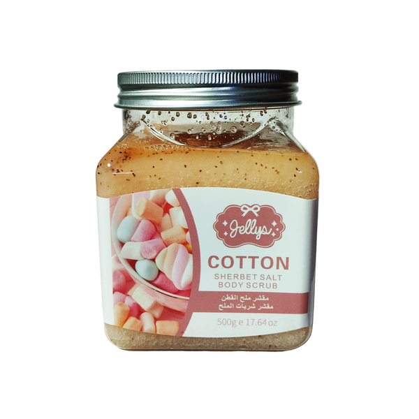Jellys Cotton Salt Scrub for Exfoliating and Lightening Dark Areas, 500g