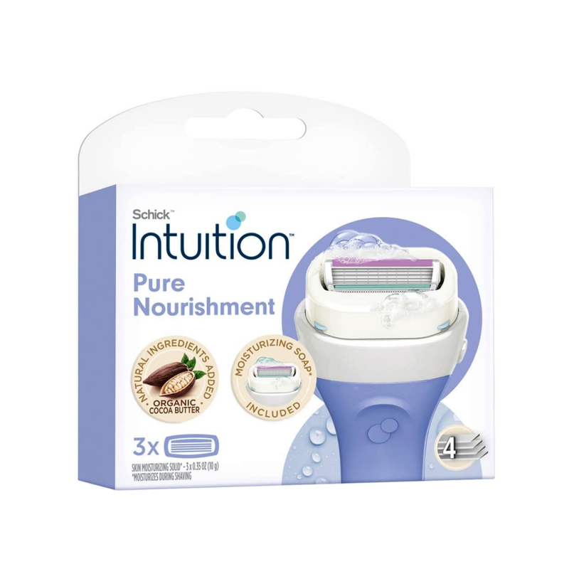 Schick Intuition Razor Blade Refills with Cocoa Butter & Almond Oil, 3 Count