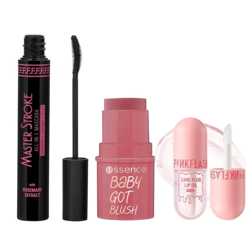 Daily Beauty Makeup Set - Lash Volume, Lip Hydration, Rosy Glow