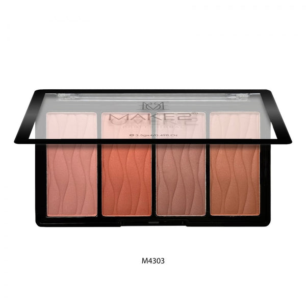 Make Over 22 Wanderlust Blush Palette M4303, 4 Shades, Powder Formula