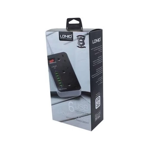Ldnio Electrical Extension Cord 3604, 3M, 3 AC Outlets, 6 USB Ports