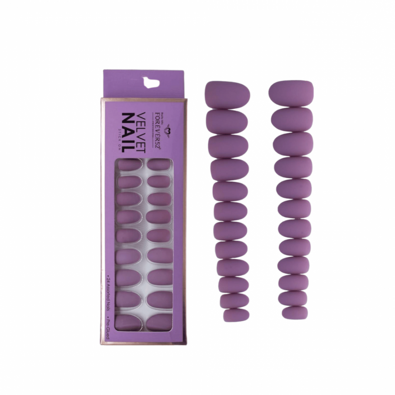 Forever52 Velvet Matte Artificial Nails KFN020, 24 Count