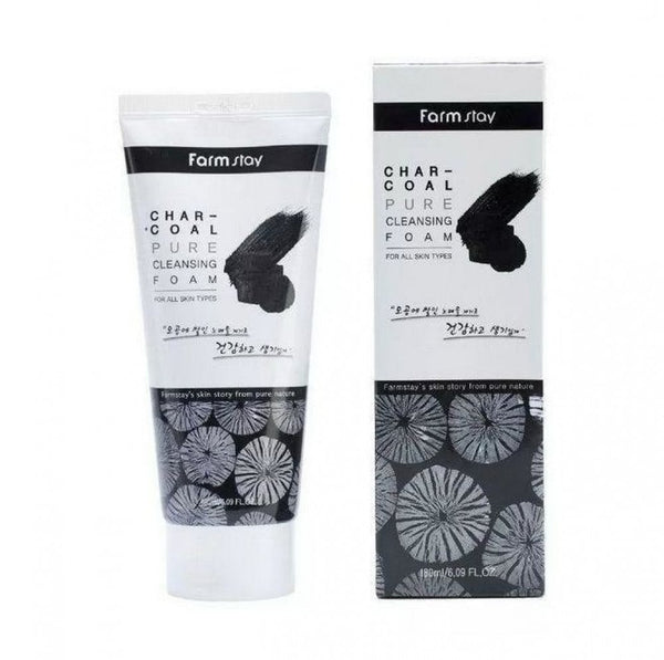 Best Facial Cleansing Foam Charcoal Pore Care Farm Stay 180ml