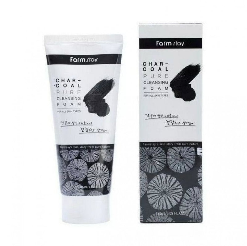 Best Facial Cleansing Foam Charcoal Pore Care Farm Stay 180ml