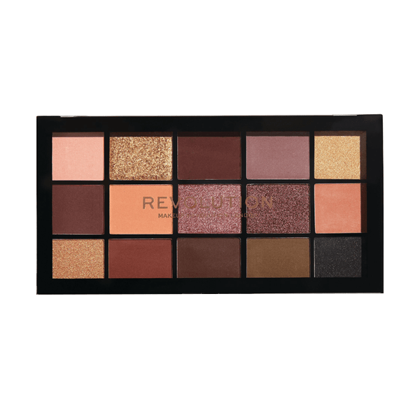 Revolution Reloaded Velvet Rose Eyeshadow Palette - 15 Colors - Matte Shimmer