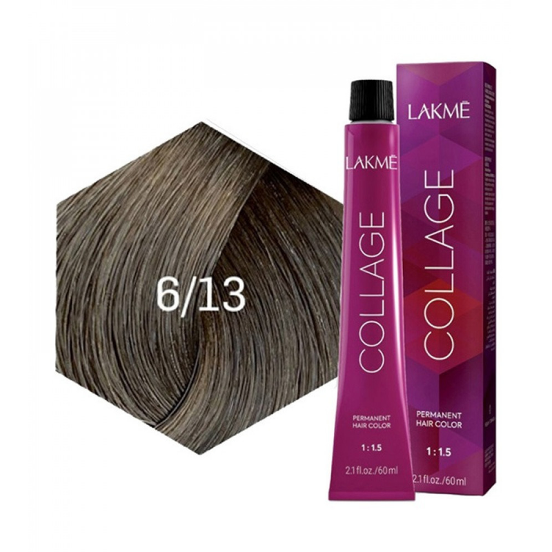 Lakme Collage Hair Color Cream 6/13 Gold HD Blonde, 60ml