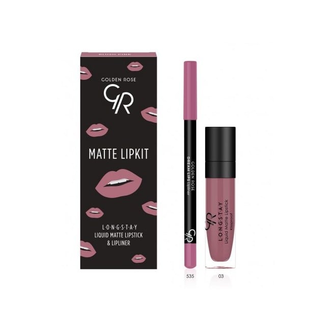 Golden Rose Longstay Liquid Matte Lipstick and Dream Lips Liner Set