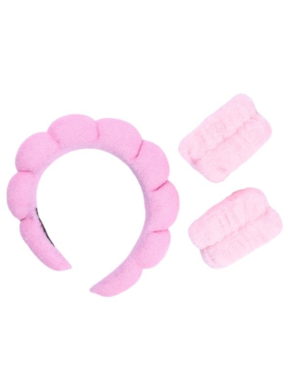 Beauty System Skincare Hair Band Soft Pink Reusable Face-Washing Headband