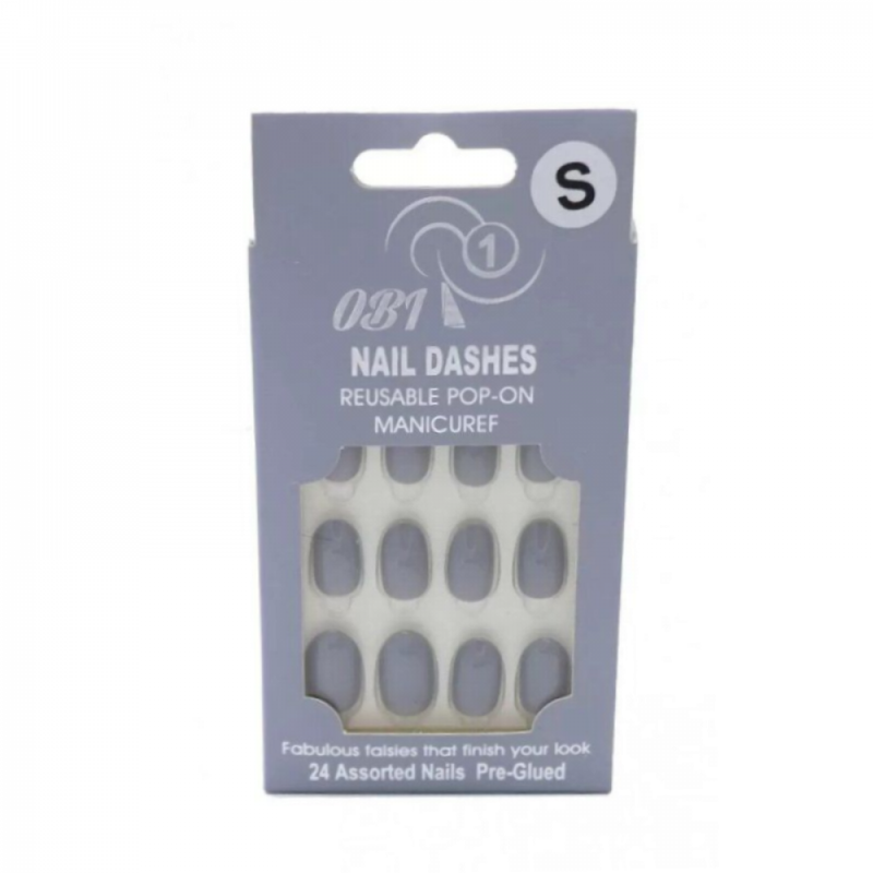 Ob1 Matte Adhesive Artificial Nails, 24 Count, Model OB-17